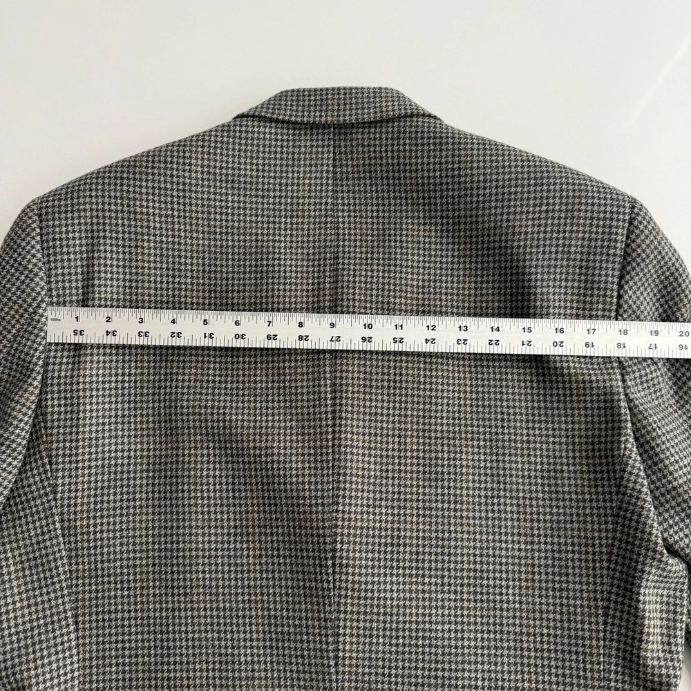 Lauren Ralph Lauren Pure New Wool Made in Canada 3 Button Houndstooth Blazer 40L